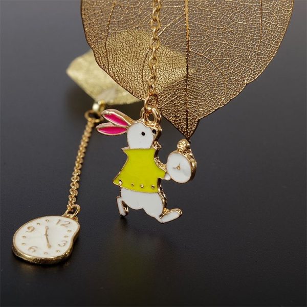 3 PCS Cute Cartoon Leaf Texture Metal Bookmark Business Gift Student Stationery (Alice) - Image 3