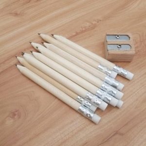 12 PCS Sharpened Pencil Round Writing Pen Wooden Student Stationery with Eraser, Lead Hardness: HB (Wood)