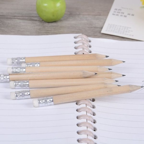 12 PCS Sharpened Pencil Round Writing Pen Wooden Student Stationery with Eraser, Lead Hardness: HB (Wood) - Image 3