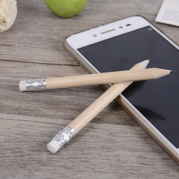 12 PCS Sharpened Pencil Round Writing Pen Wooden Student Stationery with Eraser, Lead Hardness: HB (Wood) - Image 4