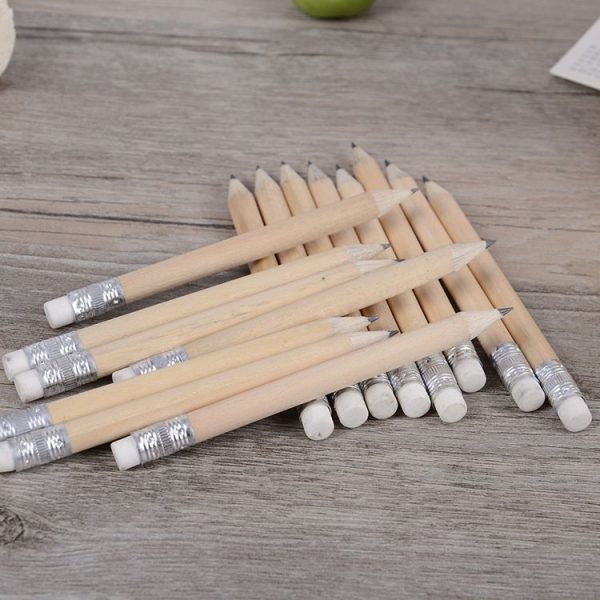 12 PCS Sharpened Pencil Round Writing Pen Wooden Student Stationery with Eraser, Lead Hardness: HB (Wood) - Image 5