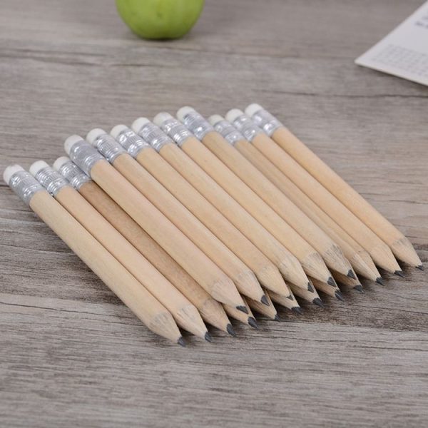 12 PCS Sharpened Pencil Round Writing Pen Wooden Student Stationery with Eraser, Lead Hardness: HB (Wood) - Image 6
