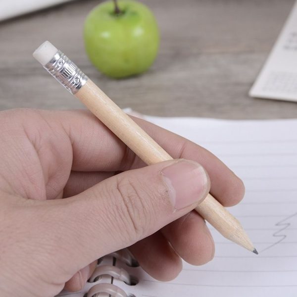 12 PCS Sharpened Pencil Round Writing Pen Wooden Student Stationery with Eraser, Lead Hardness: HB (Wood) - Image 7