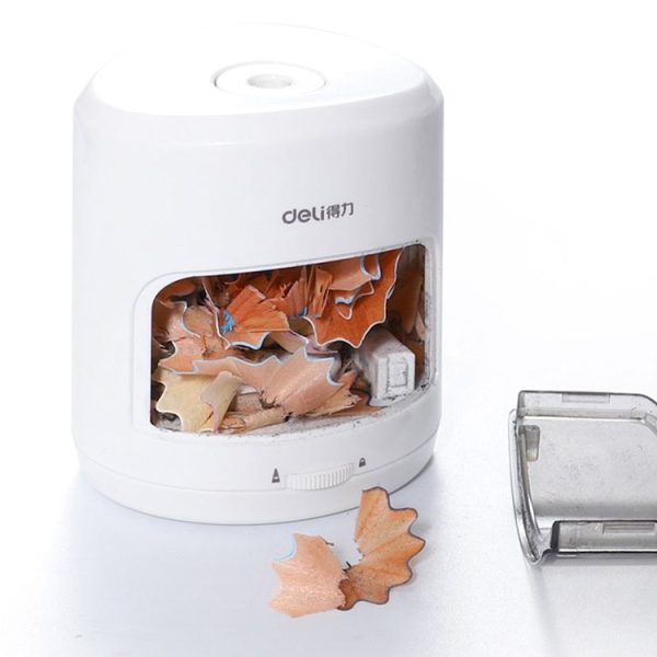 Deli Electric Pencil Sharpener Home School Mechanical Sharpener Office School Supplies (White) - Image 11