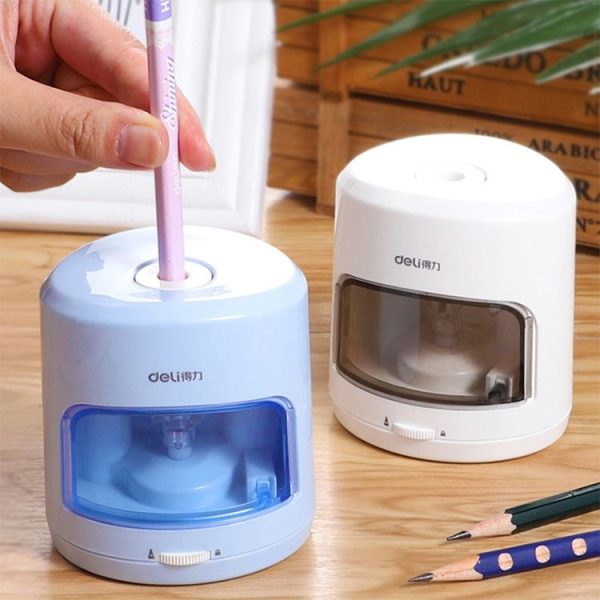 Deli Electric Pencil Sharpener Home School Mechanical Sharpener Office School Supplies (White) - Image 12