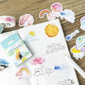 2 PCS Good Weather Boxed Sticker Handbook Photo Album Decoration