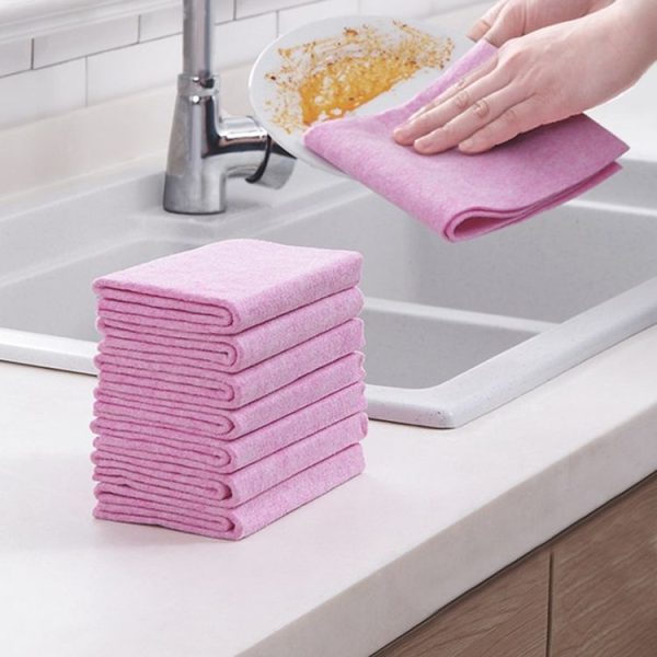 10 PCS Coconut Shell Rags Household Lint-free Thickening Water-absorbent Non-stick Oil Dishwashing Cleaning Cloth, Size: 30x30cm
