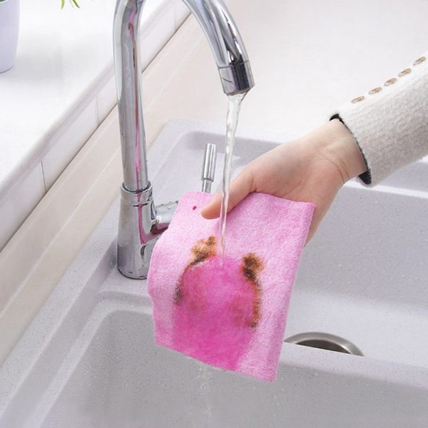 10 PCS Coconut Shell Rags Household Lint-free Thickening Water-absorbent Non-stick Oil Dishwashing Cleaning Cloth, Size: 30x30cm - Image 3