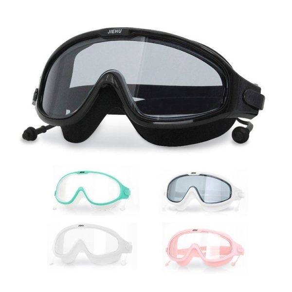 JIEHU JH8208DMJS Large Frame Waterproof and Anti-fog High-definition Eye Protection Swimming Goggles (Smoke Black) - Image 2