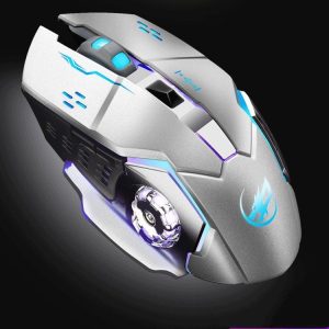 WARWOLF Q8 Wireless Rechargeable Mouse Glowing Gaming Mouse (Silver)