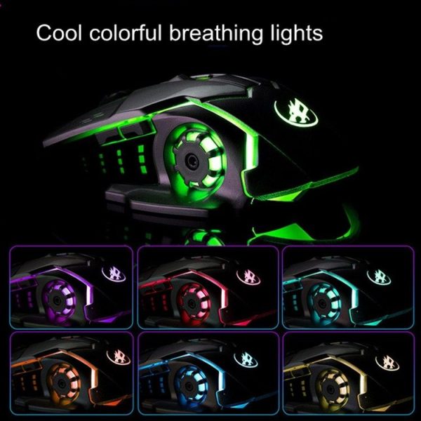 WARWOLF Q8 Wireless Rechargeable Mouse Glowing Gaming Mouse (Silver) - Image 4