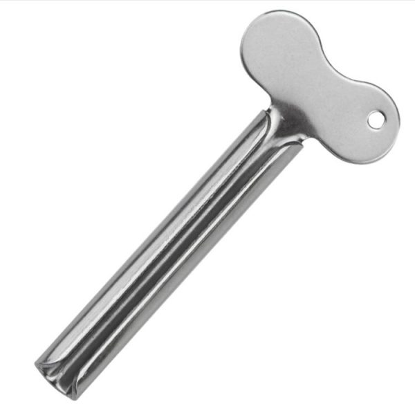 3 PCS Stainless Steel Squeezing Toothpaste Device Hair Key Squeegee Dyeing Tool Semicircular Metal Squeezer (Silver) - Image 2