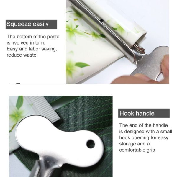 3 PCS Stainless Steel Squeezing Toothpaste Device Hair Key Squeegee Dyeing Tool Semicircular Metal Squeezer (Silver) - Image 4