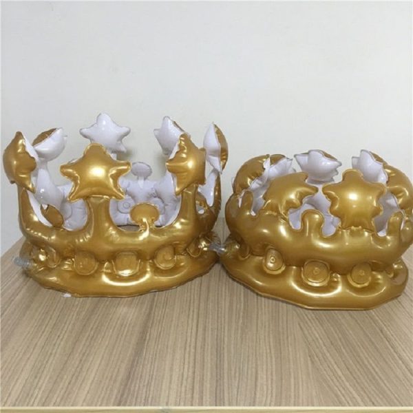 Inflatable Crown Hat Children Dress Up Toys Birthday Party Party Decoration Props, Size: Small 20x15cm (Gold) - Image 8