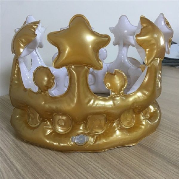 Inflatable Crown Hat Children Dress Up Toys Birthday Party Party Decoration Props, Size: Large 22x16.5cm (Gold) - Image 2