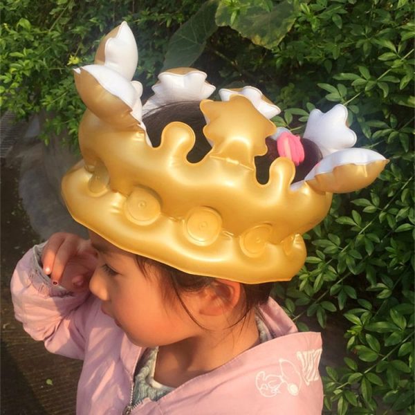 Inflatable Crown Hat Children Dress Up Toys Birthday Party Party Decoration Props, Size: Large 22x16.5cm (Gold) - Image 3