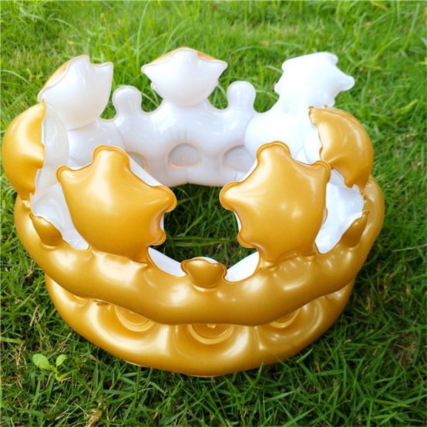 Inflatable Crown Hat Children Dress Up Toys Birthday Party Party Decoration Props, Size: Large 22x16.5cm (Gold) - Image 4