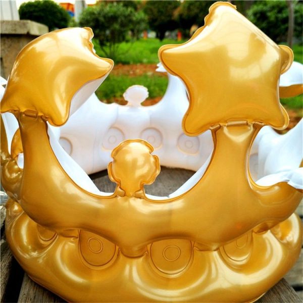 Inflatable Crown Hat Children Dress Up Toys Birthday Party Party Decoration Props, Size: Large 22x16.5cm (Gold) - Image 6