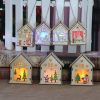 Christmas Luminous Wooden House Christmas Tree Decorations Hanging Ornaments DIY Gift Window Decoration, Style: Small Elk - Image 3