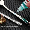 Stainless Steel Tableware Student Office Worker Portable Tableware Set, Specification: 2 PCS / Set, Color: Black - Image 9