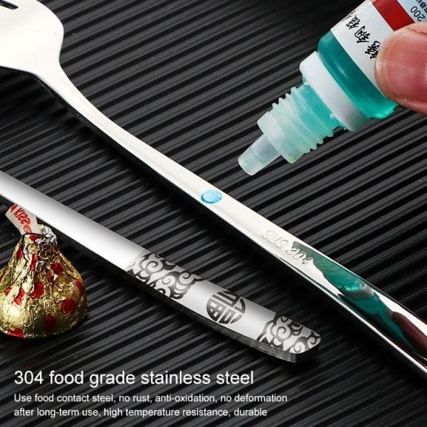 Stainless Steel Tableware Student Office Worker Portable Tableware Set, Specification: 2 PCS / Set, Color: Black - Image 9