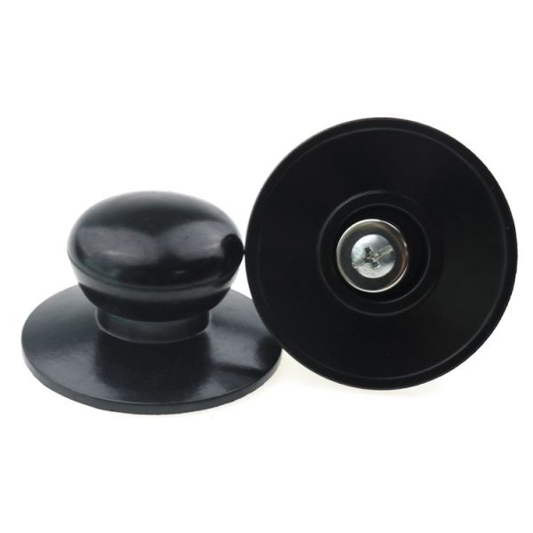 2 PCS Universal Pot Lid Handle Cap Hat Stainless Steel Fitting (Black) - Image 2