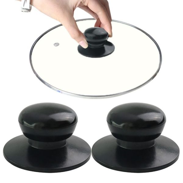 2 PCS Universal Pot Lid Handle Cap Hat Stainless Steel Fitting (Black) - Image 5