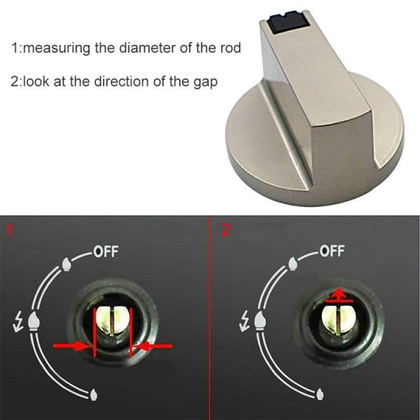 2 PCS Universal Metal Rotary Switch Control Knobs Replacement Accessories for Home Kitchen Gas Stove, Size: Shaft Diameter 6mm - Image 3