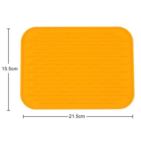 Thicken Colorful Silicone Insulation Mat European Anti-burning Pot Pad Table Waterproof Phone Pad (Orange) - Image 2