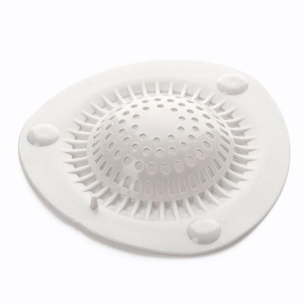Silicone Kitchen Sink Strainer Bathroom Hair Catcher (White) - Image 2