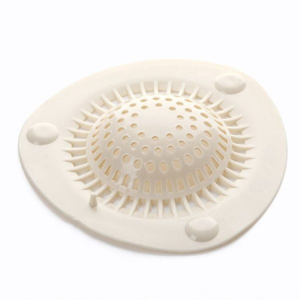 Silicone Kitchen Sink Strainer Bathroom Hair Catcher (White) - Image 4