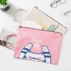 Cute Small Fresh Cartoon Cat A4 File Bag School Office Supplies Canvas Storage Bag (Grey) - Image 5