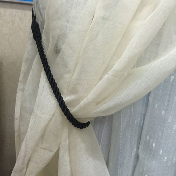 1 Pair Hand-wound Curtain Straps Curtain Rope Curtain Tassels Straps (Black) - Image 4