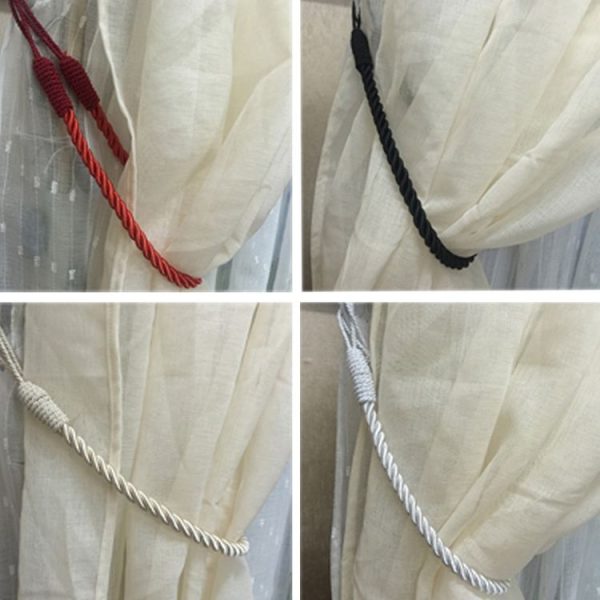 1 Pair Hand-wound Curtain Straps Curtain Rope Curtain Tassels Straps (Black) - Image 5