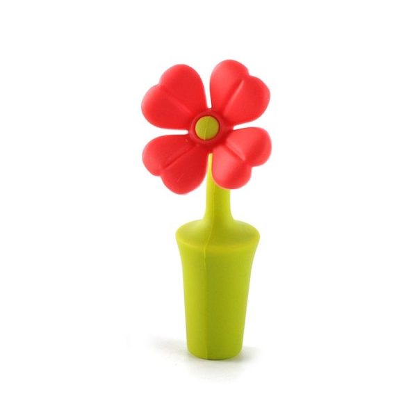 3 PCS Creative Wine Drink Preservation Stopper Flower Silicone Wine Stopper (Red Sun Flower) - Image 2