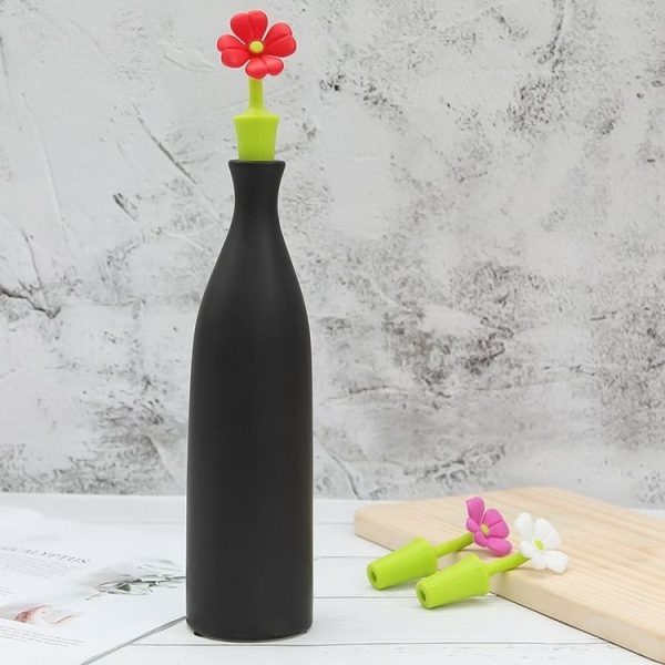3 PCS Creative Wine Drink Preservation Stopper Flower Silicone Wine Stopper (Red Sun Flower) - Image 6