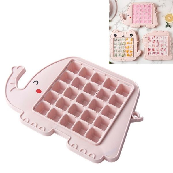 Creative Cute Cartoon Animal Shape Ice Grid Summer Homemade Children DIY Juice Popsicle Mold, Style: Elephant (Pink) - Image 2