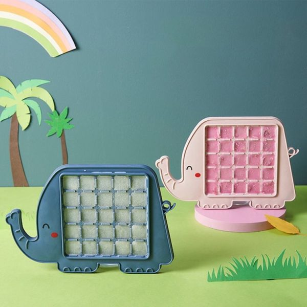 Creative Cute Cartoon Animal Shape Ice Grid Summer Homemade Children DIY Juice Popsicle Mold, Style: Elephant (Pink) - Image 3