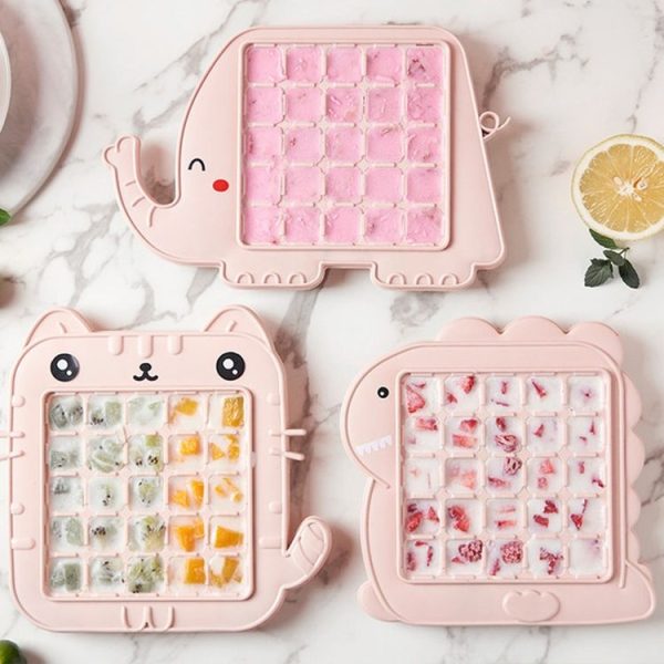 Creative Cute Cartoon Animal Shape Ice Grid Summer Homemade Children DIY Juice Popsicle Mold, Style: Elephant (Pink) - Image 7