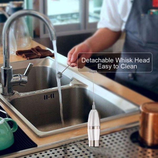 Electric Milk Frother Foamer Double Spring Triple Spring Stainless Steel Mixer - Image 6