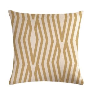 Multi-color Cotton Linen Mustard Pillow Case Yellow Geometric Pillow Covers Decorative Size: 45CM x 45CM (1)