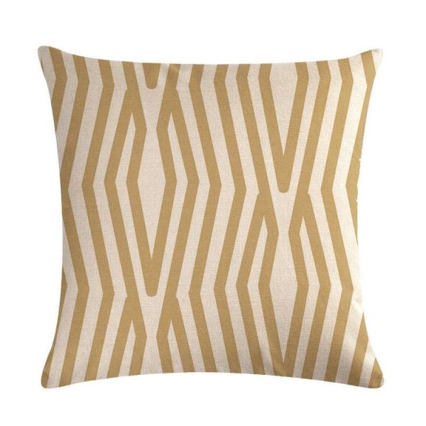Multi-color Cotton Linen Mustard Pillow Case Yellow Geometric Pillow Covers Decorative Size: 45CM x 45CM (1)