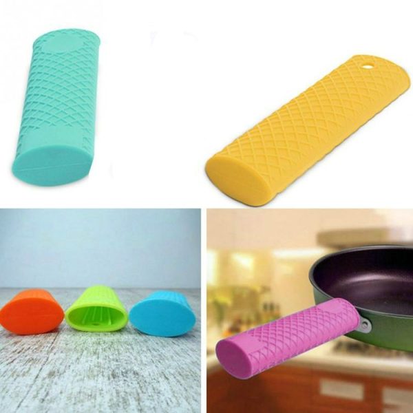 2 PCS Durable Thick Silicone Pot Handle Multicolor Thermal Insulation Sleeve Anti Skid Non Slip Soft Handle Pot Cover (Red) - Image 3
