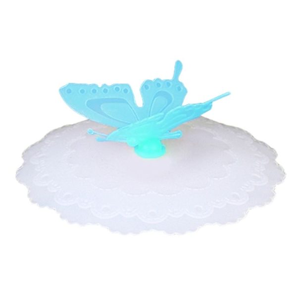 2 PCS Creative Dustproof Silicone Butterfly Transparent Lace Cup Cover (Blue) - Image 5