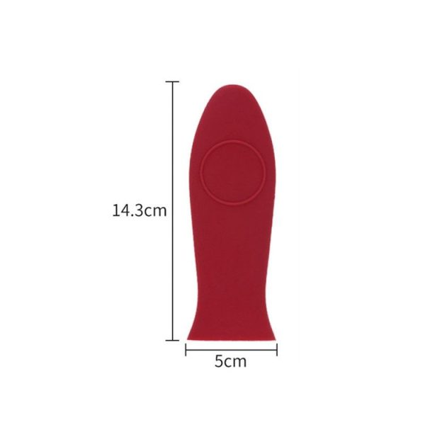 Silicone Pot Holder Handle Anti Slip Cover for Kitchen Thick Soft Pot Handle (Red) - Image 2