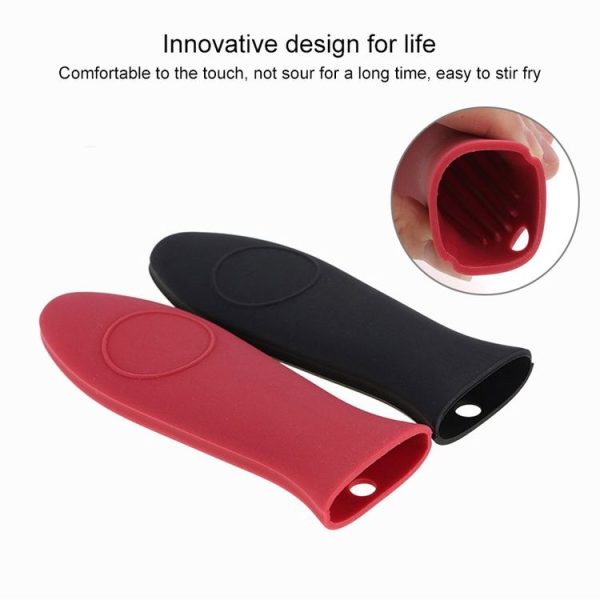 Silicone Pot Holder Handle Anti Slip Cover for Kitchen Thick Soft Pot Handle (Red) - Image 4