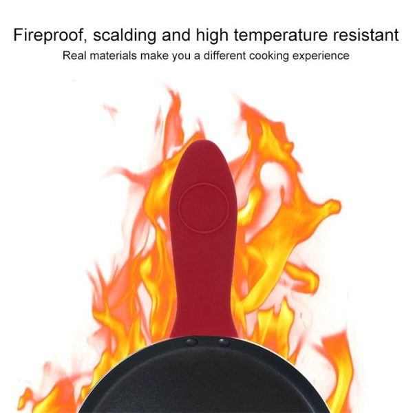 Silicone Pot Holder Handle Anti Slip Cover for Kitchen Thick Soft Pot Handle (Red) - Image 6