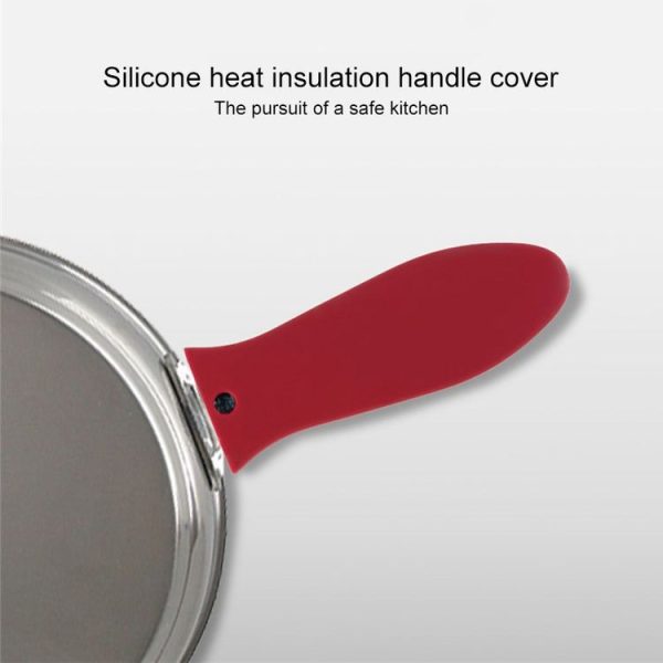 Silicone Pot Holder Handle Anti Slip Cover for Kitchen Thick Soft Pot Handle (Red) - Image 7
