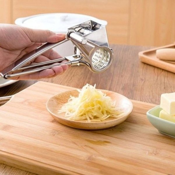 Cheese Grater Rotory Container Stainless Steel Hand-Crank Rotary Shredder with flakes - Image 6