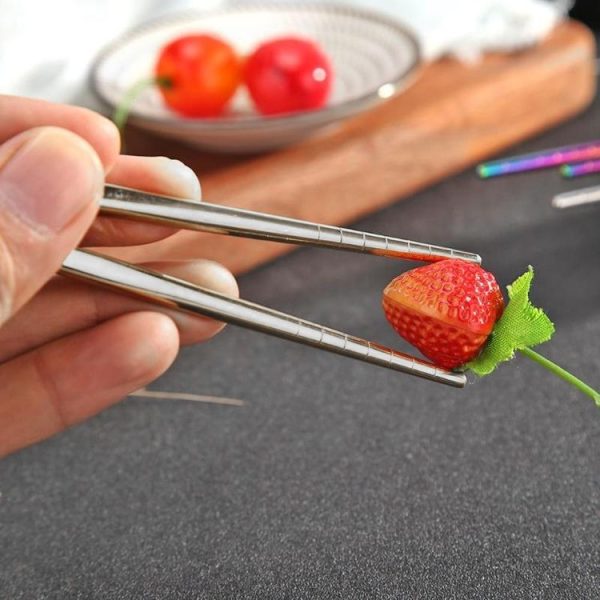 3 in 1 Spoon Chopsticks Fork Cutlery Set Three-piece Creative Work Students Portable Tableware (Three-piece set of wooden handle spoon fork chopsticks) - Image 7